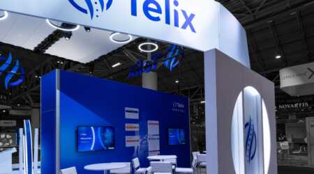 Trade show booth exhibit at SNMMI 2025 for Telix