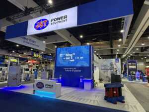 Custom double deck booth for JST at Distributech 2026