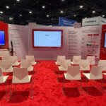 Custom exhibit island trade show booth for ABB at IEEE 2026