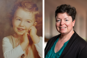 Alicia Kosack as a young person and as an adult