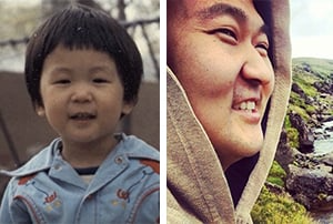 Arnold Joo as a young person and as an adult