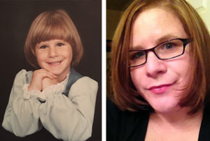 Joanna Thursby as a young person and as an adult
