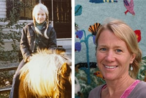 Katherine Dilworth as a young person and as an adult