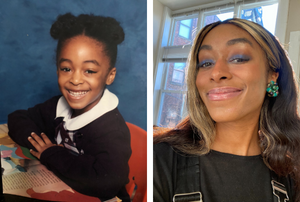 Liz Dunlap as a young person and as an adult