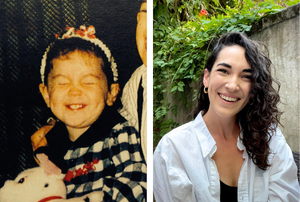 Mikala Nuccio as a young person and as an adult