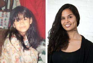 Shana Teel as a young person and as an adult