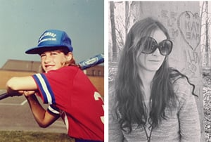 Shannon Kline as a young person and as an adult