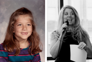 Stacie Sanders Evans as a young person and as an adult
