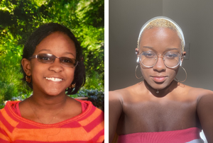 Trinaya Spriggs as a young person and as an adult