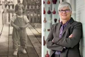 Kathleen Basham as a young person and as an adult.