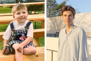 Jake Russell as a child and as an adult