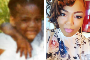 Nicashia Westbooks as a child and as an adult.