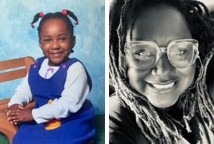 Hailie Miles as a child and adult.