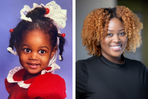 Keila Mumphord as a child and as an adult