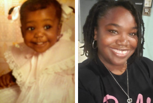 Reniesha Harrison as a child and as an adult