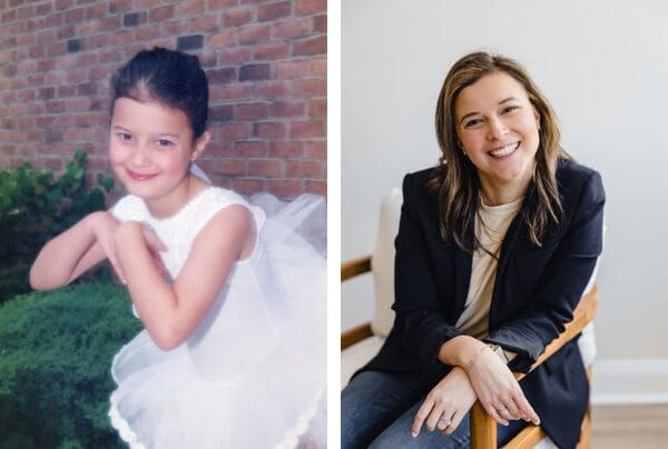 Brigid Zuknick as a child and as an adult