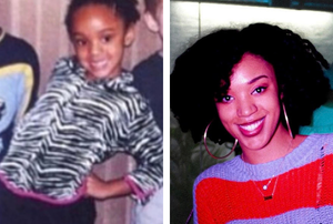 Zoë West as a child and as an adult