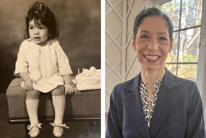 Janeth Saenz as a child and as an adult