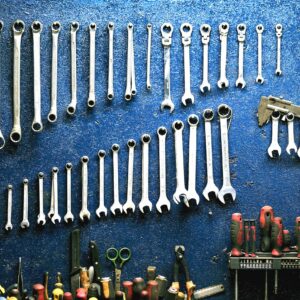 How to keep tools from rusting metal tools stored on blue background