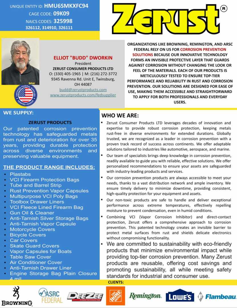 Zerust fedsupplier information