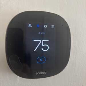 ecobee smart thermostat shows humidity level of home