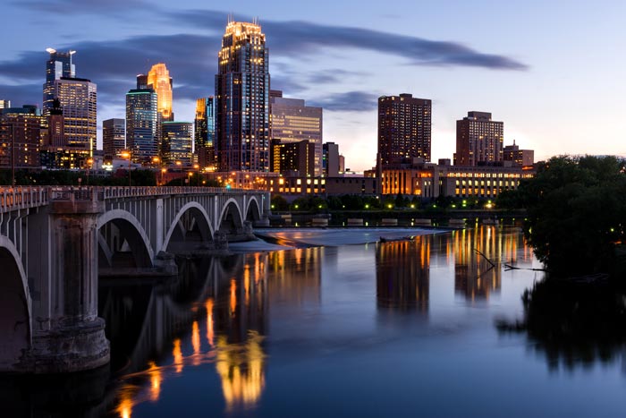 Minneapolis, MN | Temps can range from 7°F to 83°F throughout the year