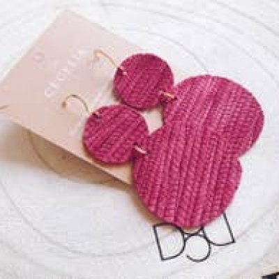 Double Leather Raspberry Earrings