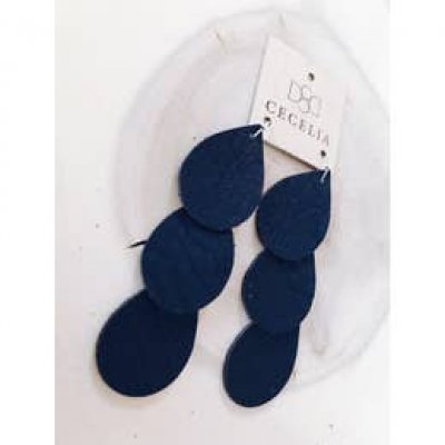 Triple Waterfall Natural Black Earrings