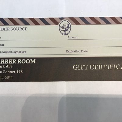 $75.00 BARBER ROOM GIFT CERTIFICATE