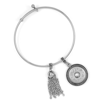 Ginger Snaps Wire Bangle Bracelet with Tassel