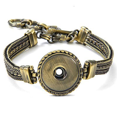 Ginger Snaps Antique Brass 1-Snap Multi Chain Bracelet