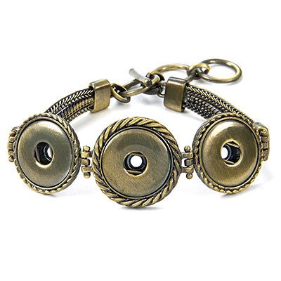 Ginger Snaps Antique Brass 3-Snap Multi Chain Bracelet