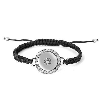 Ginger Snaps Bling Snap Woven Bracelet Adjustable