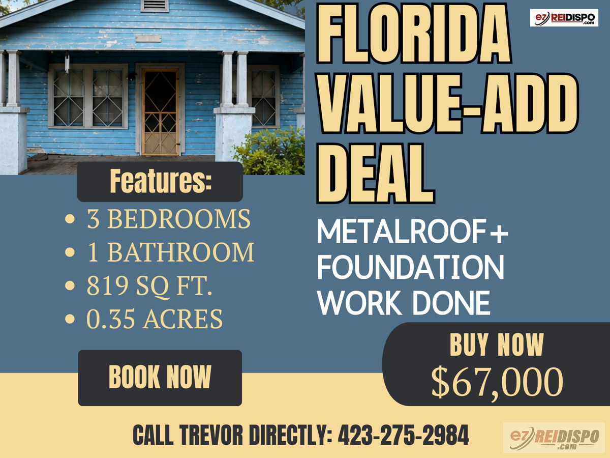🔥 FLORIDA VALUE-ADD DEAL | BUY @ $67K | ARV UP TO $145K | METAL ROOF + FOUNDATION WORK DONE 🔥