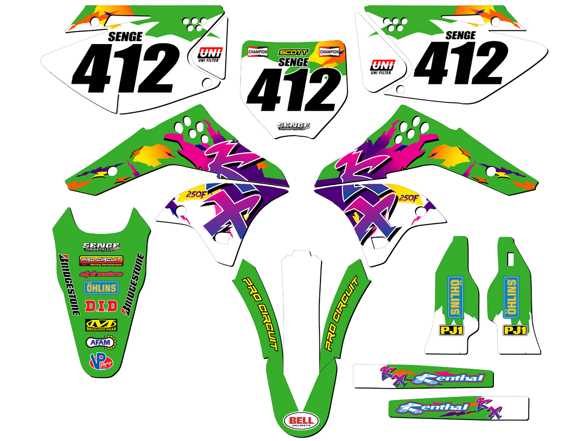 2006 2007 2008 KXF 250 GRAPHICS KIT KAWASAKI KX250F KX F 250F DECO