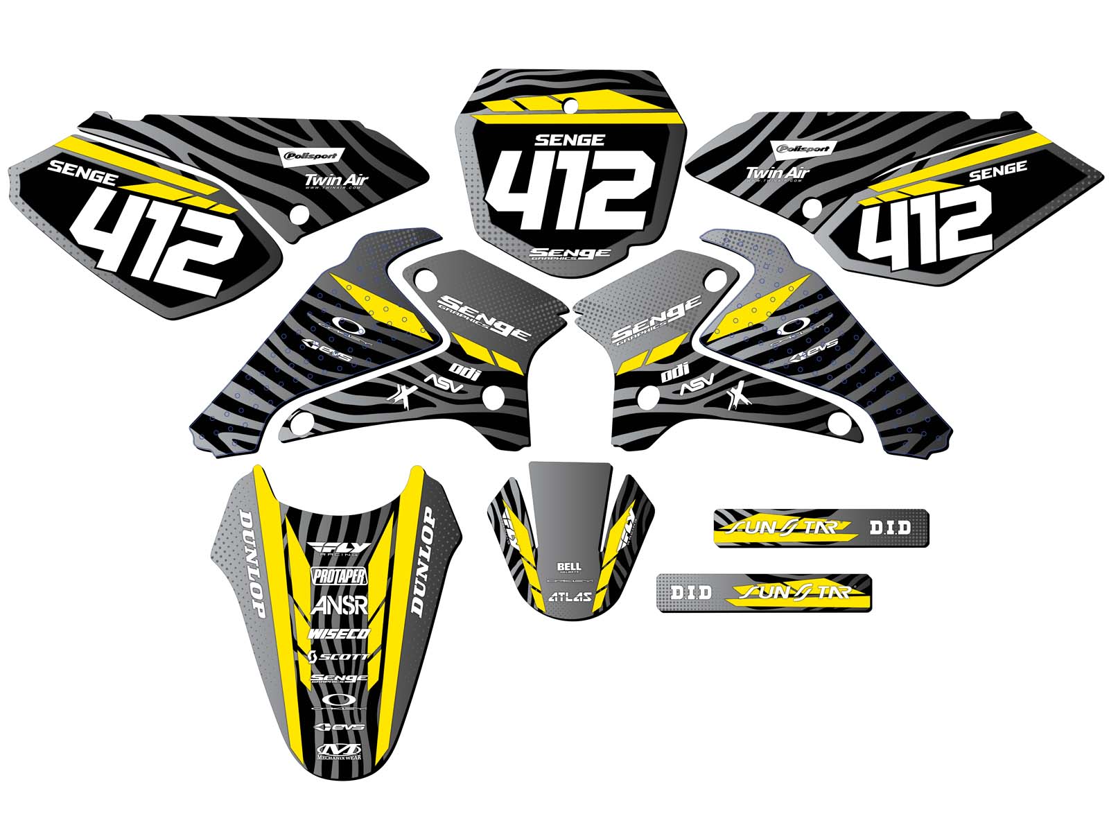 2001 2002 2003 2004 2005 2006 2007 DRZ125 GRAPHICS KIT DRZ 125 SUZUKI