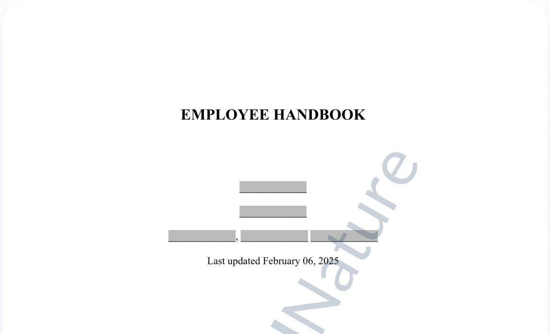 Employee Handbook document preview