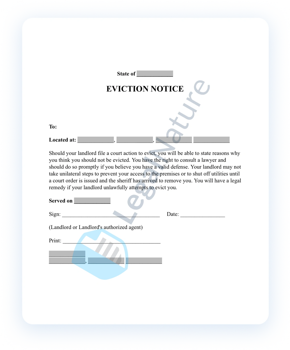 Eviction Notice document preview