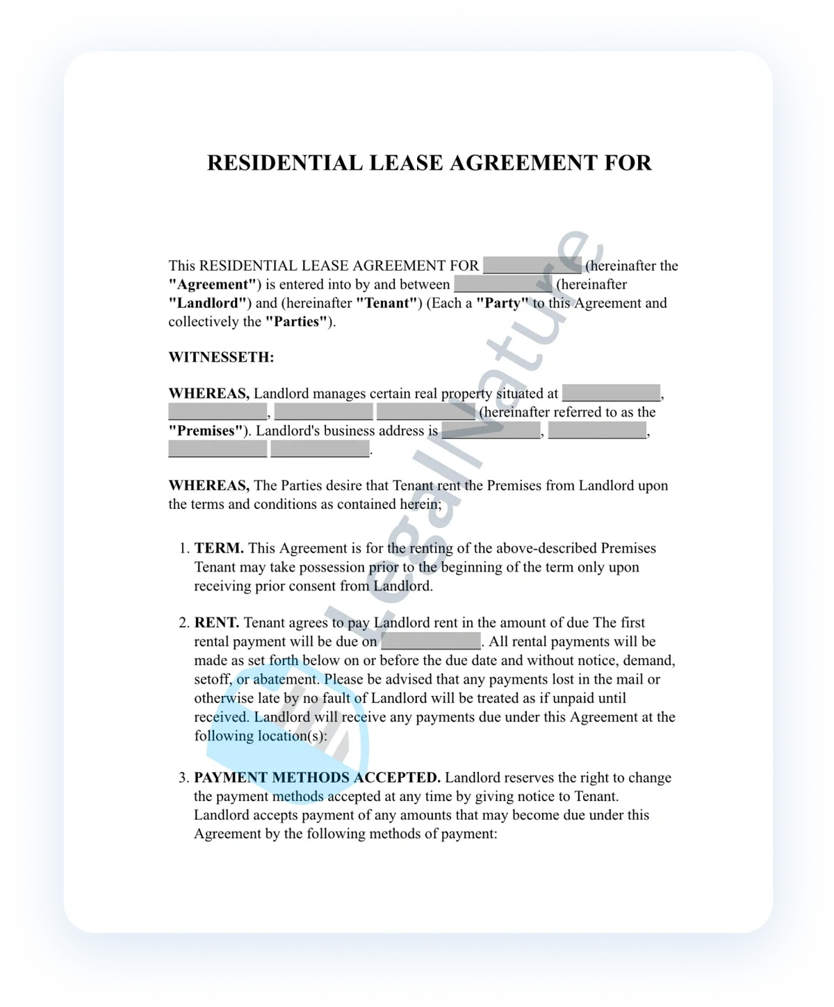 Lease Agreement document preview