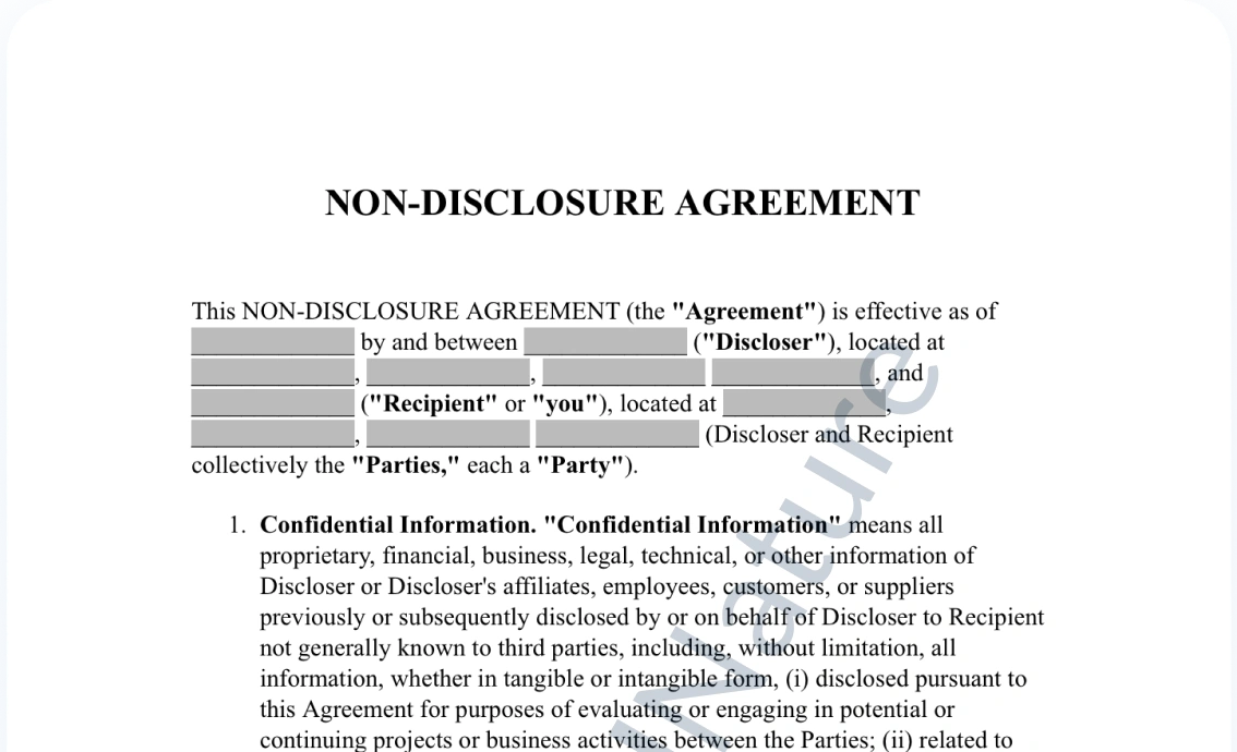Non-Disclosure Agreement document preview