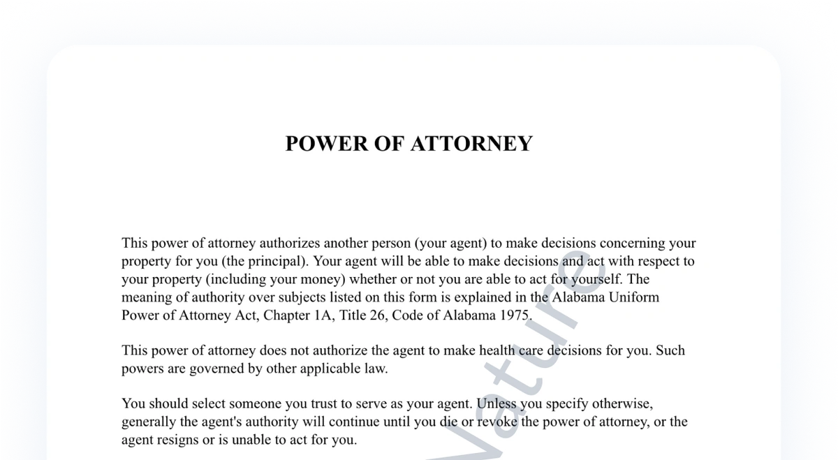 Create your power of attorney in minutes