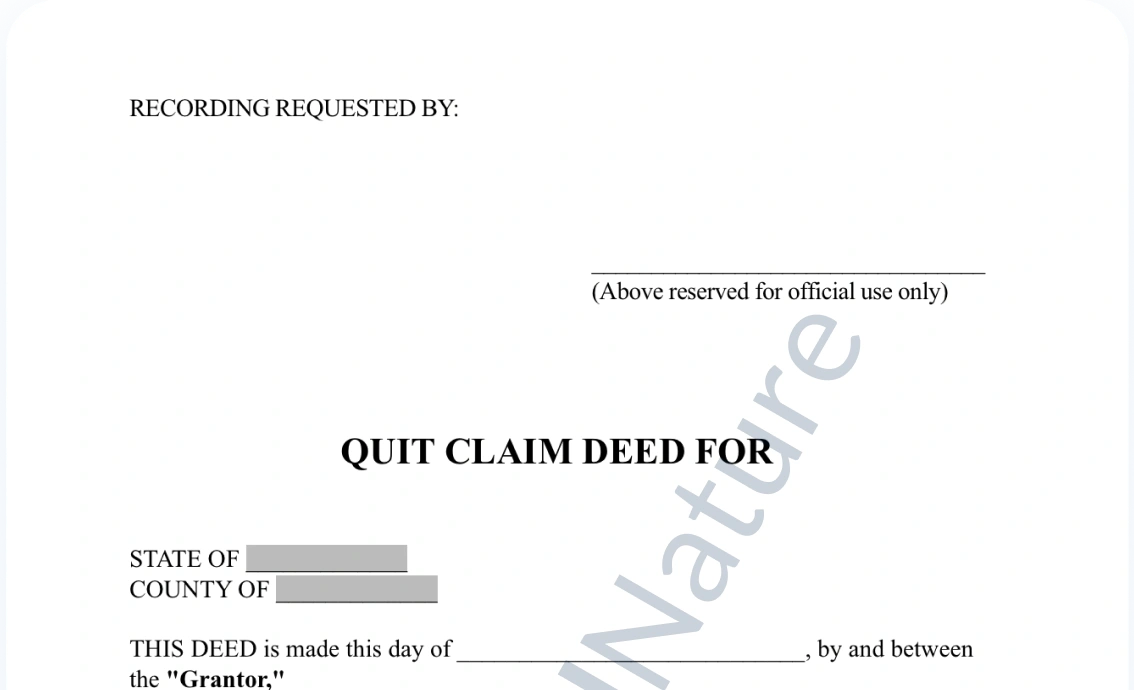 Quit Claim Deed document preview