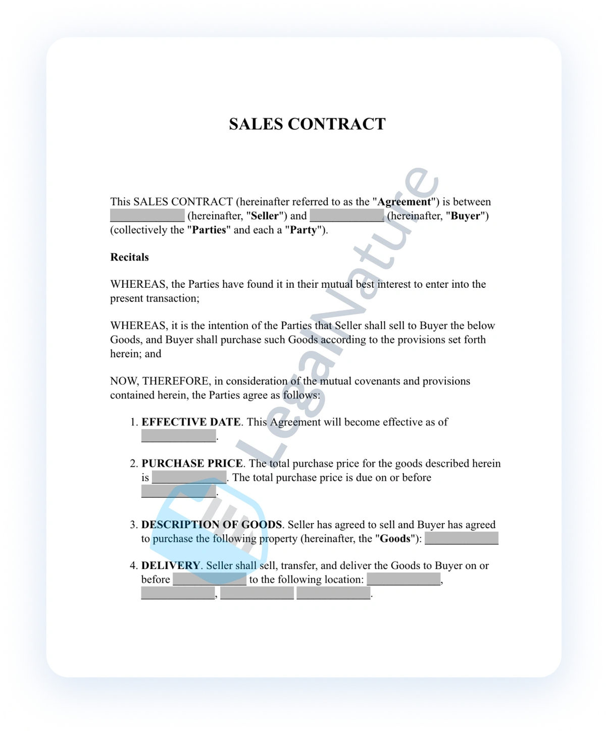 Sales Contract document preview