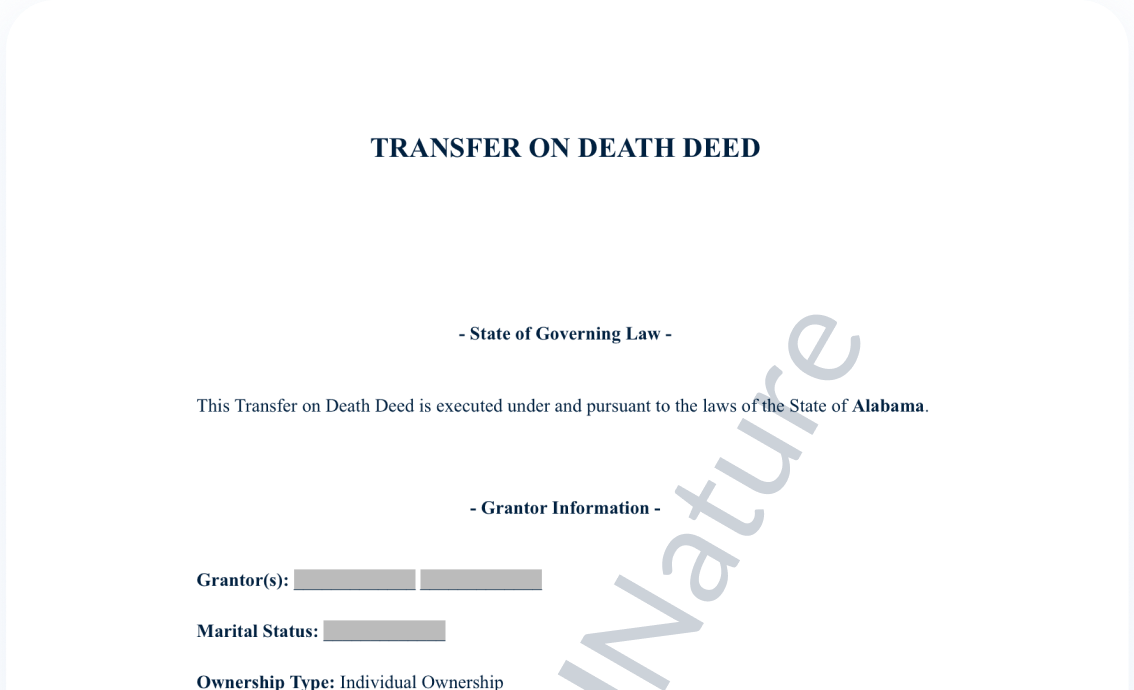 Transfer on Death Deed document preview
