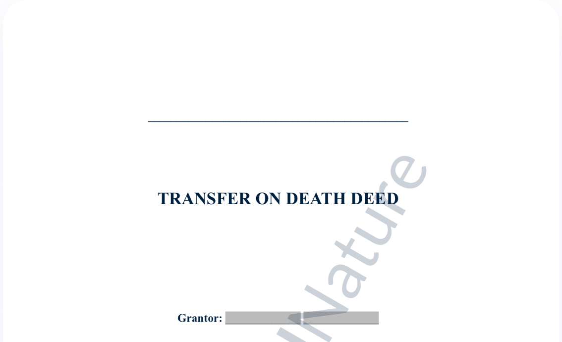 Transfer on Death Deed document preview