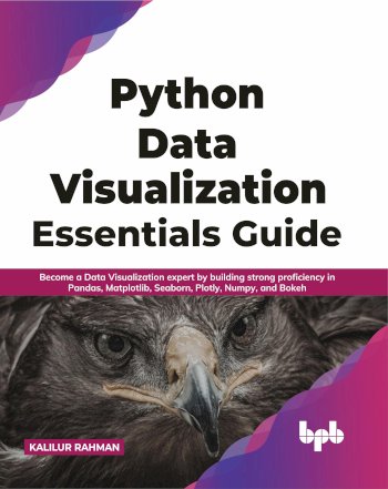 Book cover for Python Data Visualization Essentials Guide: Become a Data Visualization expert by building strong proficiency in Pandas, Matplotlib, Seaborn, Plotly, Numpy, and Bokeh a book by Kalilur  Rahman