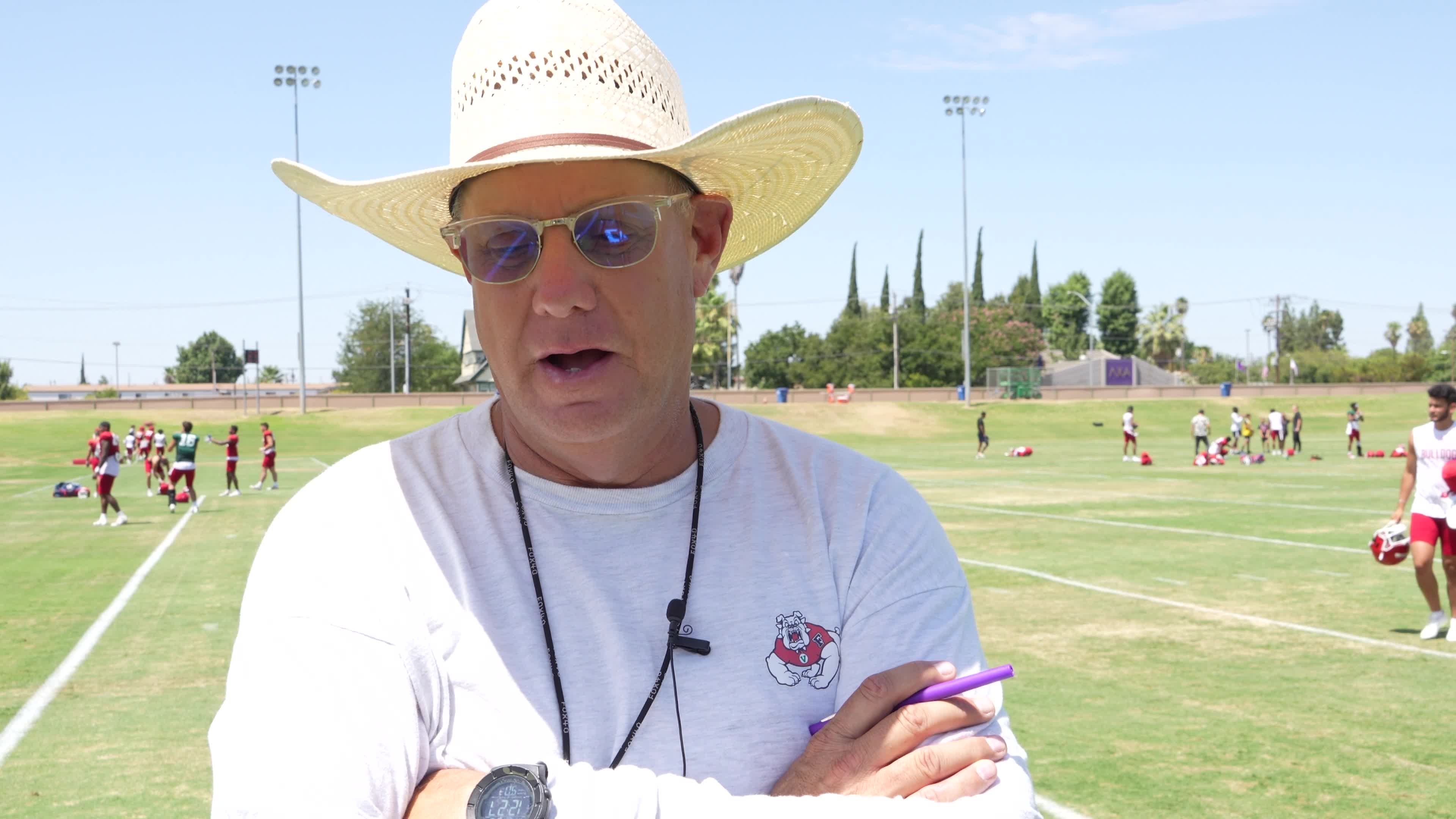 Fall Camp Practice 7 Special Teams Coordinator John Baxter Fresno