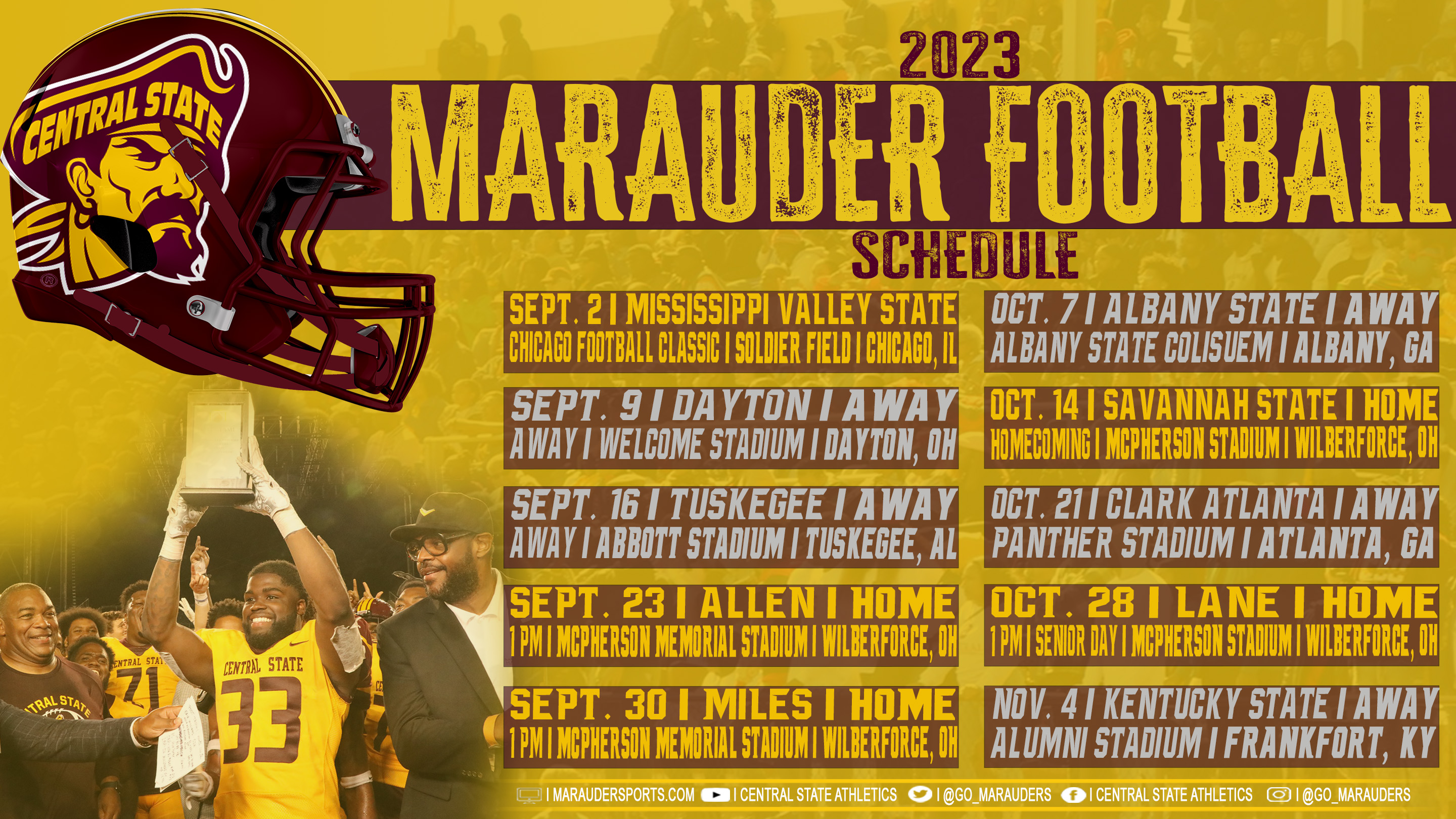 2023 Football Schedule Central State University Athletics