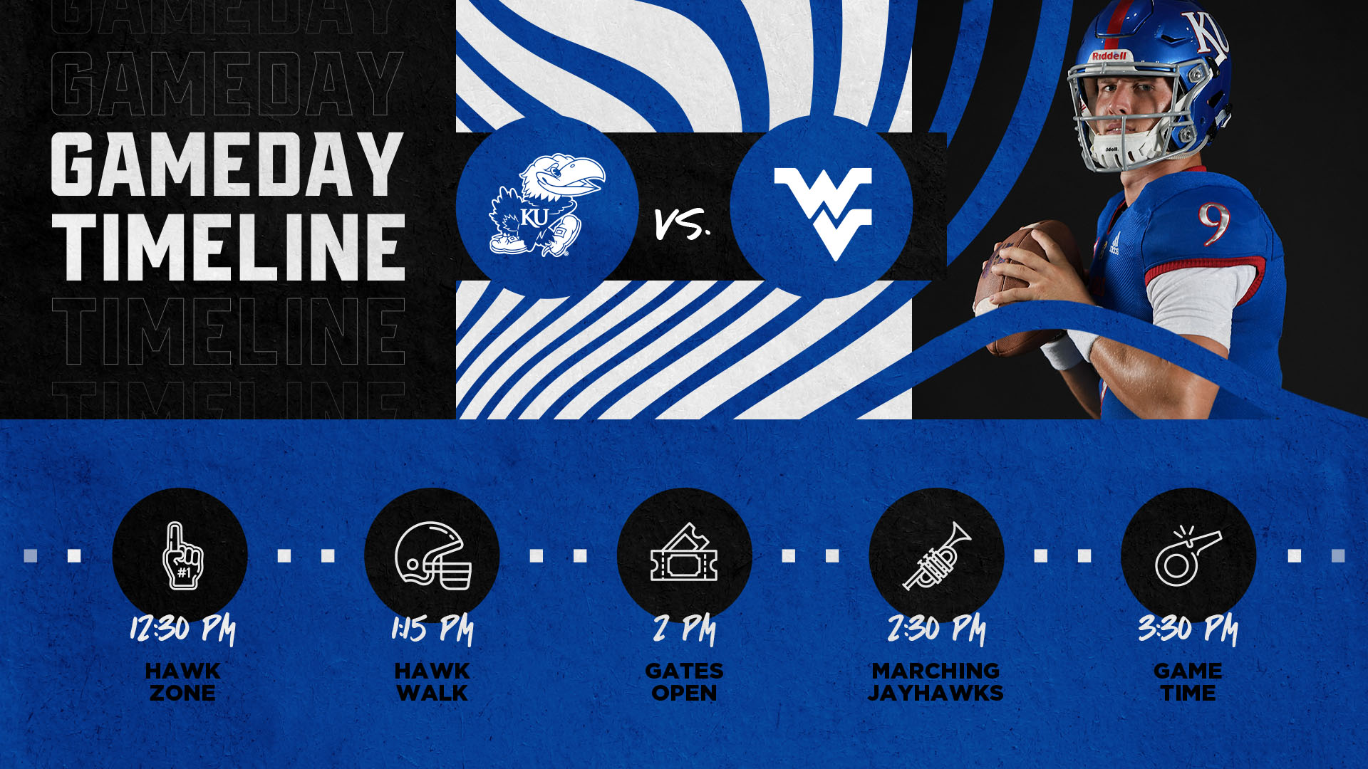 19 west virginia football timeline graphic