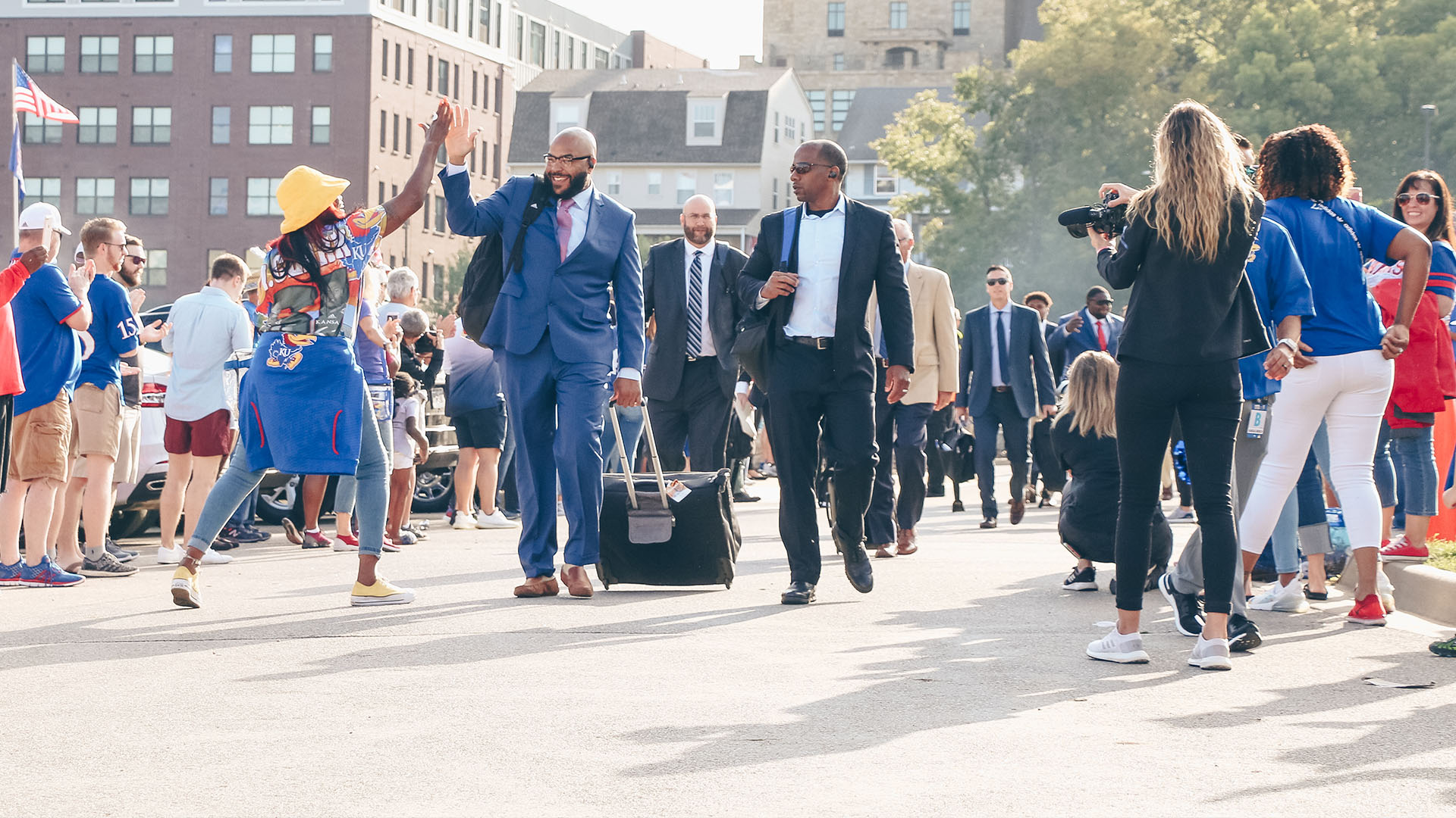 coaches high five hawk walk indiana state